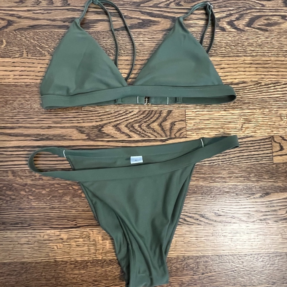 Olive Green triangle bikini